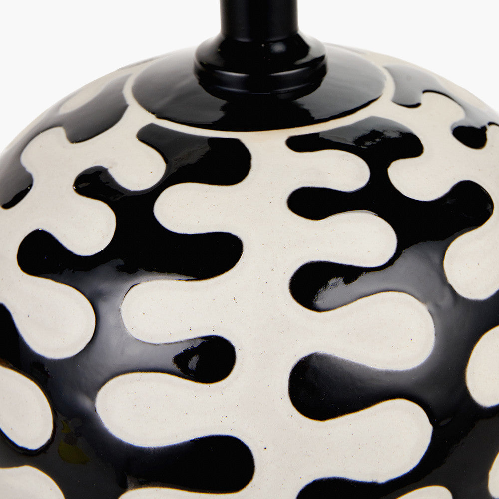 Elkorn Black & White Coral Ceramic Table Lamp - Base Only